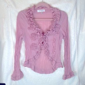 Cover Charge Brand Pink Crinkle Top